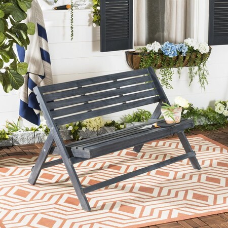 Safavieh Luca Folding Bench, Dark Slate Gray FOX6705K